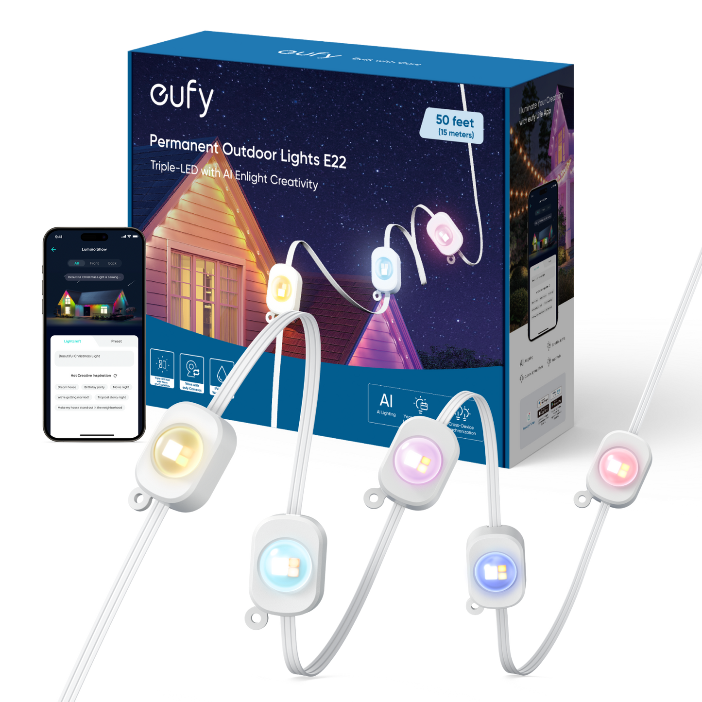 eufy Permanent Outdoor Lights E22(15m with 30 lights)